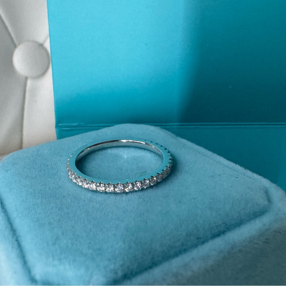 Moissanite full eternity wedding band